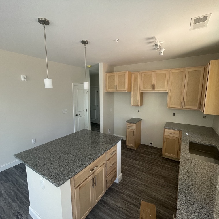 Kitchen with ample storage and island